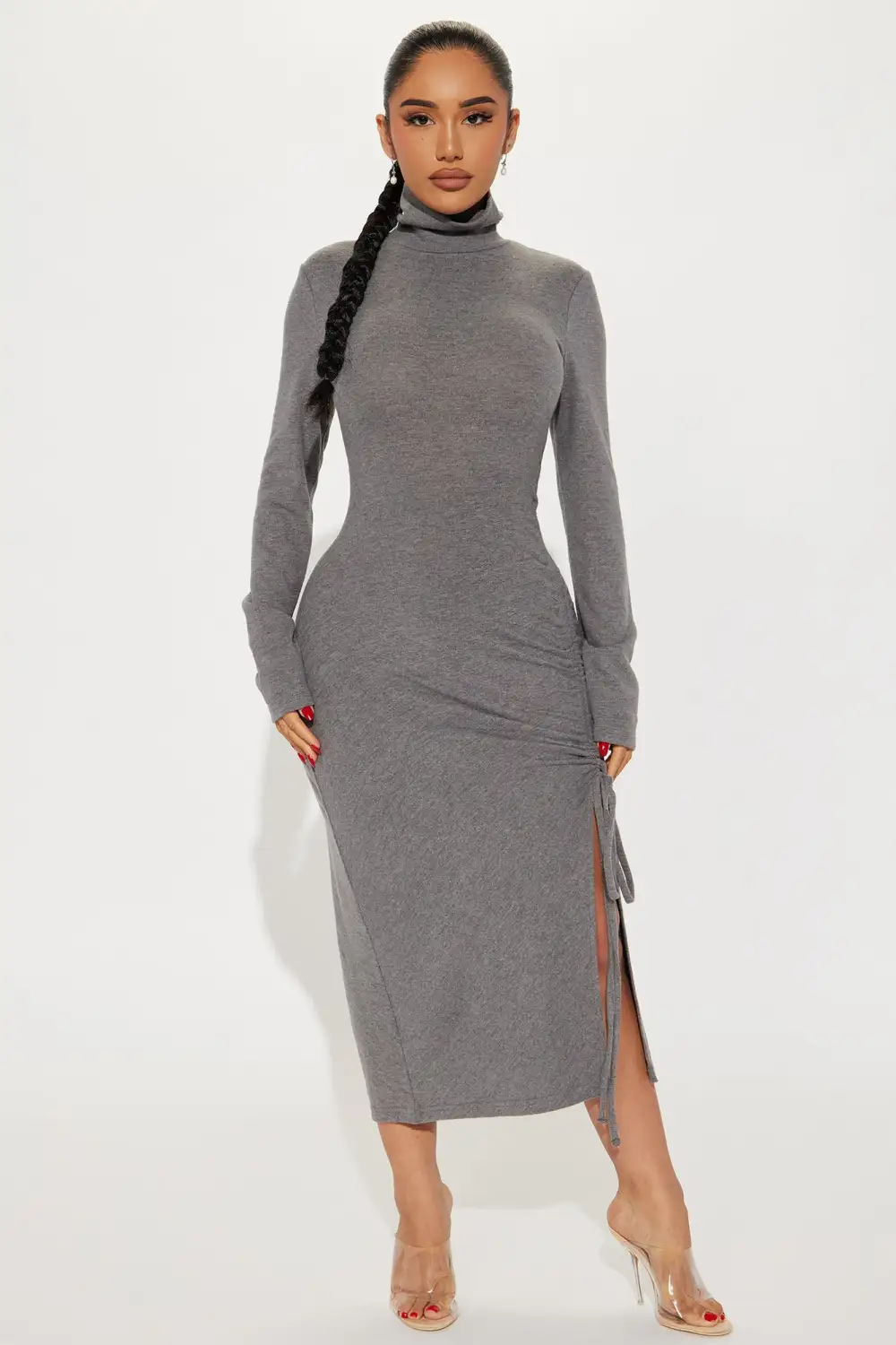 Zydney Midi Dress - Charcoal