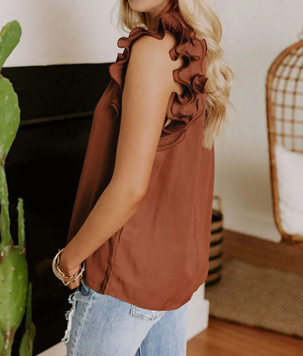 Ruffles Armhole Tank Top