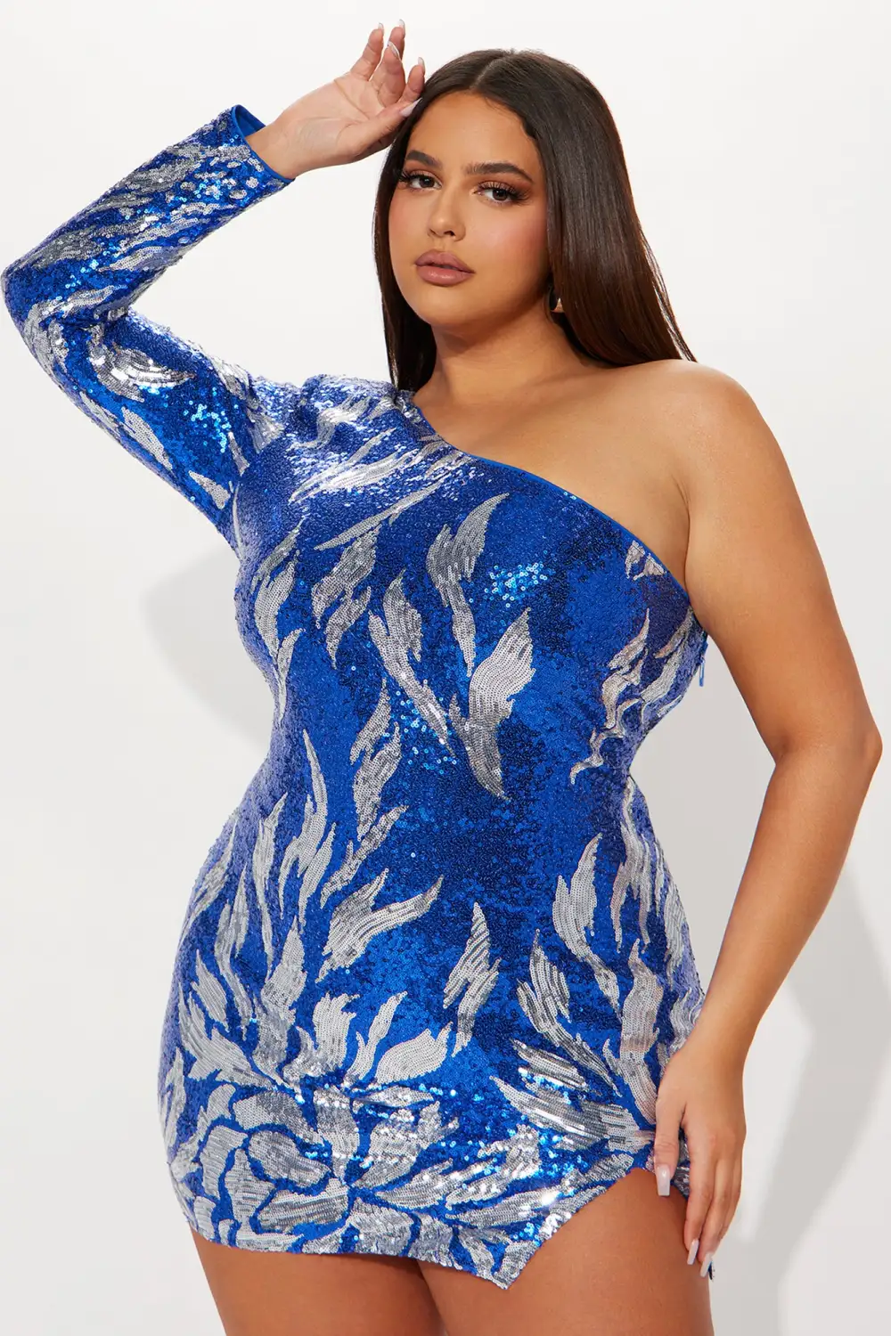 Mami On Fire Mini Dress - Royal/combo