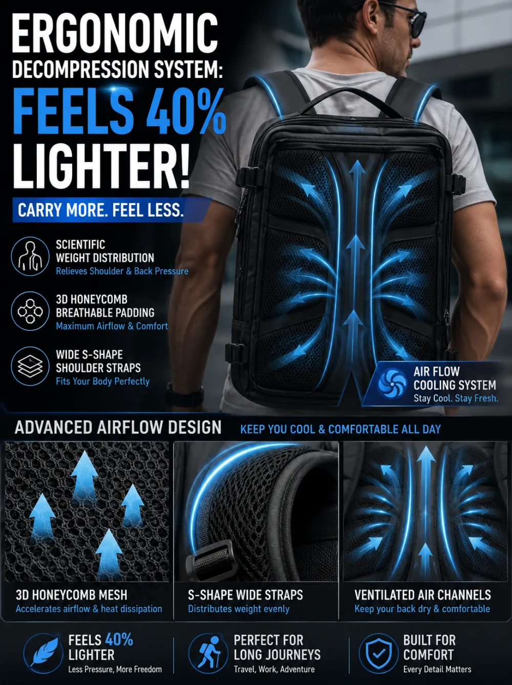 Box type open bag outdoor backpack