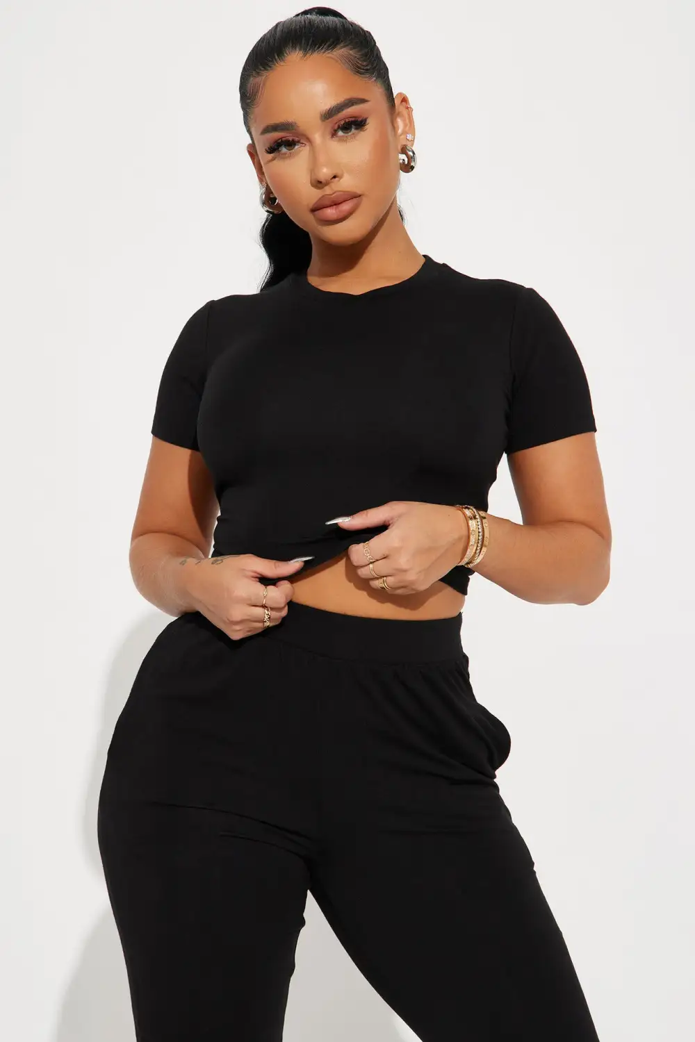 A Chill Day Pant Set - Black