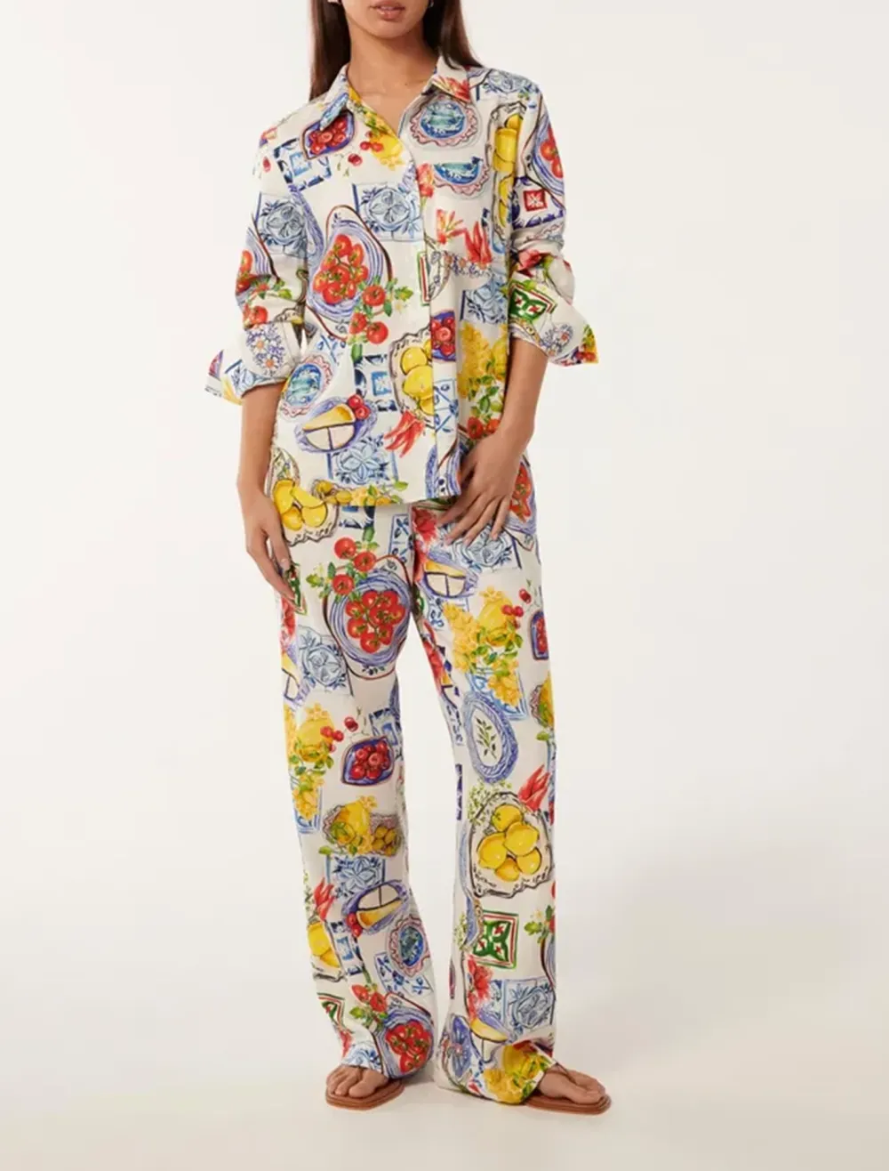 Colorful Oversized Linen Shirt