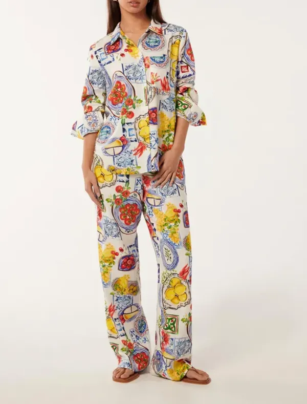 Colorful Oversized Linen Shirt