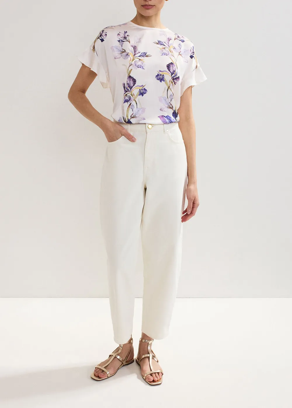 Designer Ruffled Short-Sleeved Top