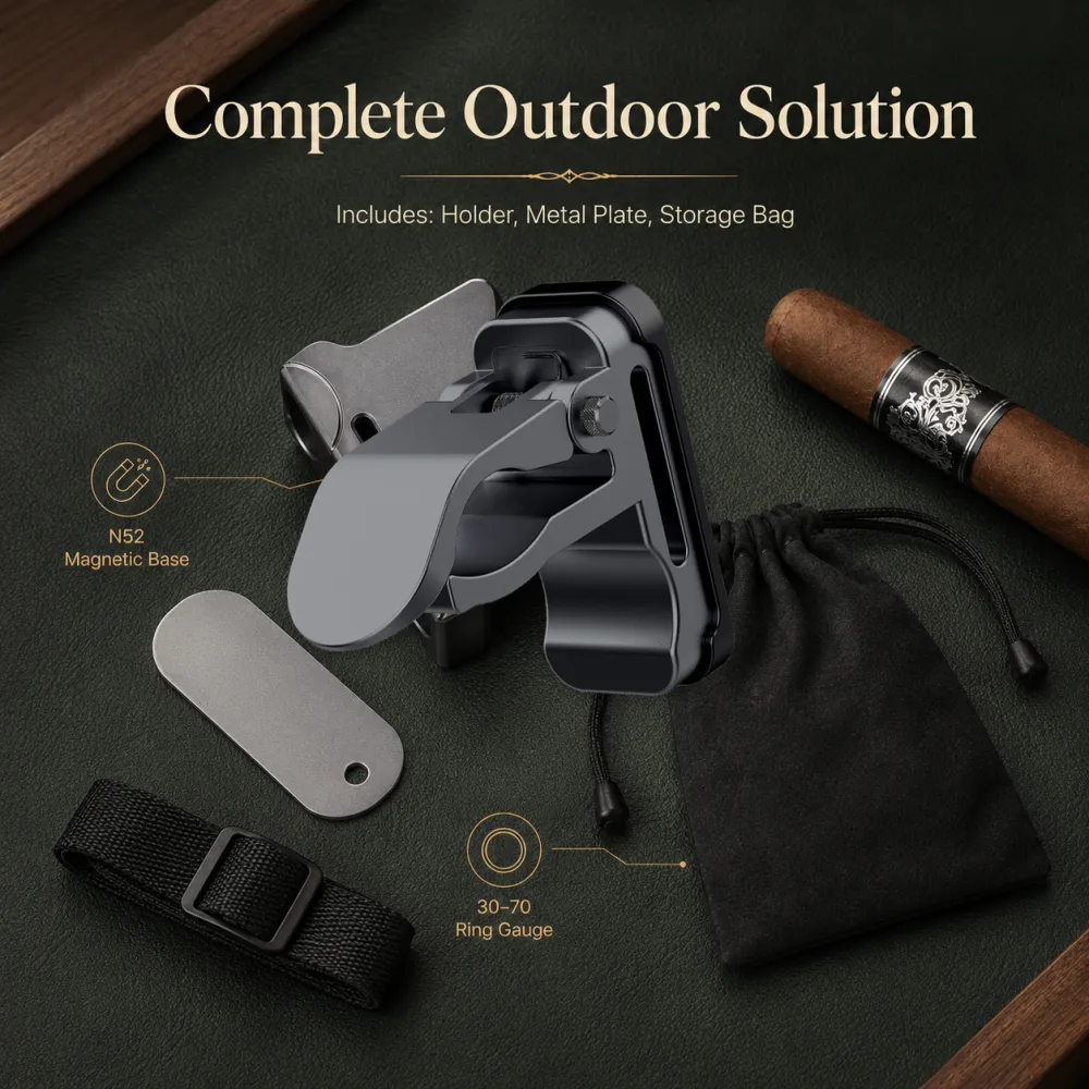 Magnetic Metal Cigar Holder Golf Cart Cigar Stand Fits 36-70 Ring Gauge Amazon Best Seller Export