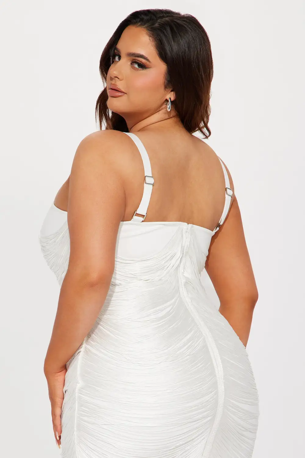 Daisy Fringe Mini Dress - White