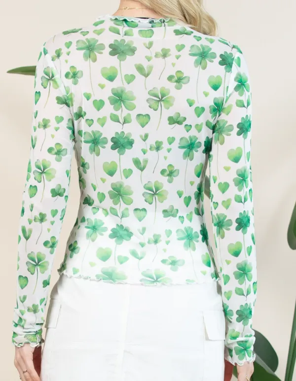 Shamrock Mesh Top