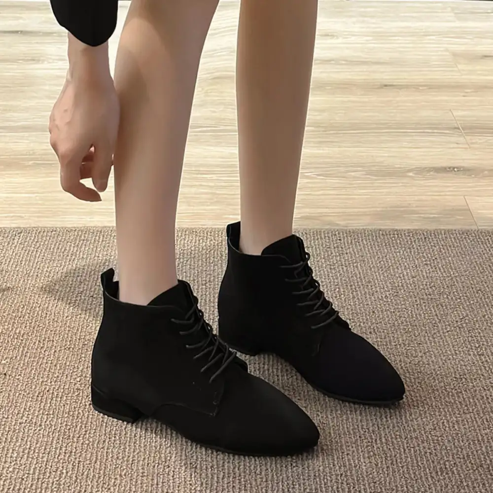Refined Pointed Toe Block Heel Boots