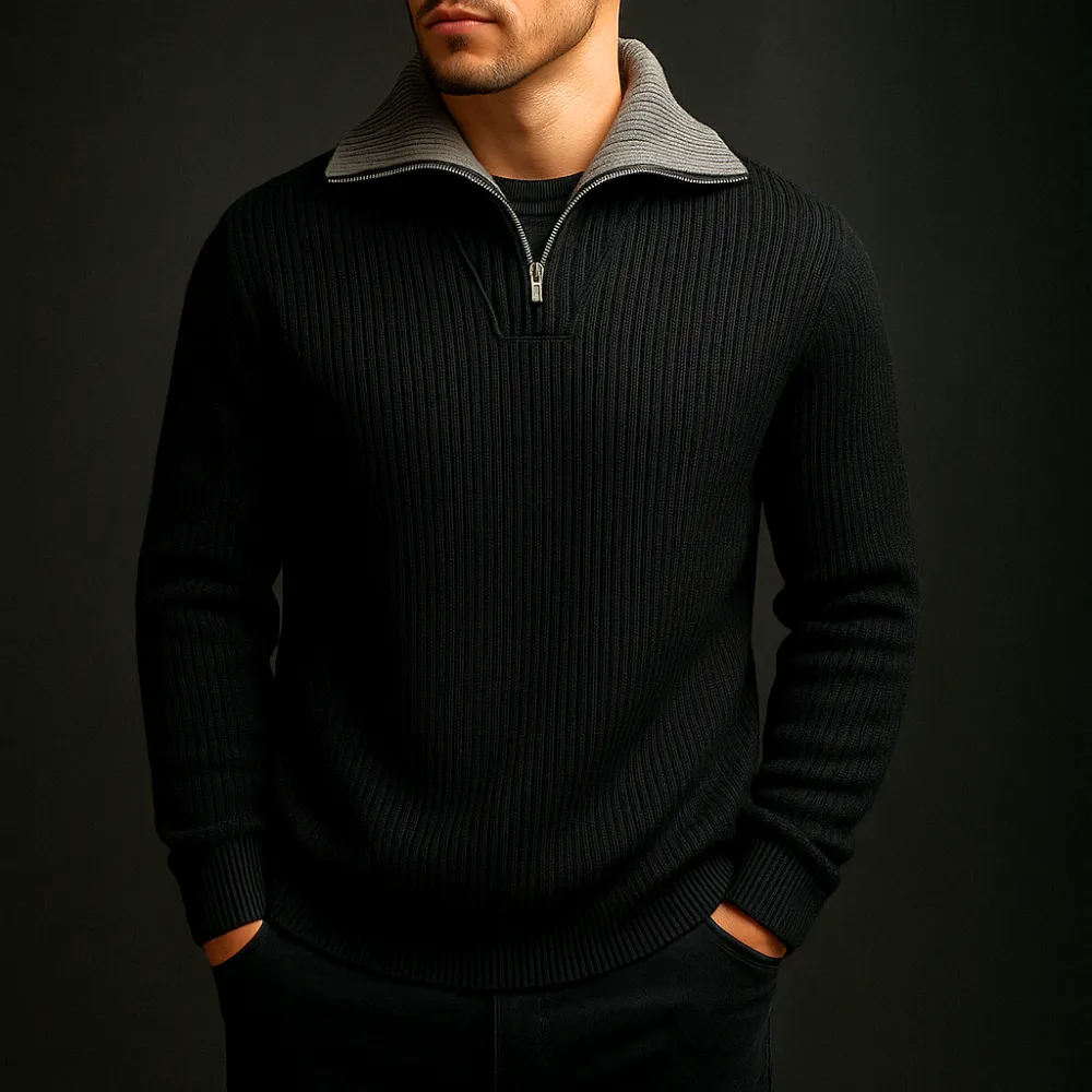 Wool Quarter Zip Pullover
