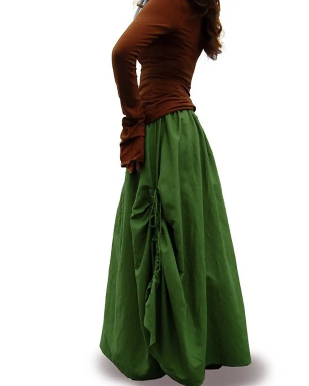 Everyday Drawstring Linen A Line Maxi Skirt