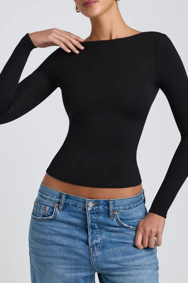 Versatile Basic Backless Long Sleeves