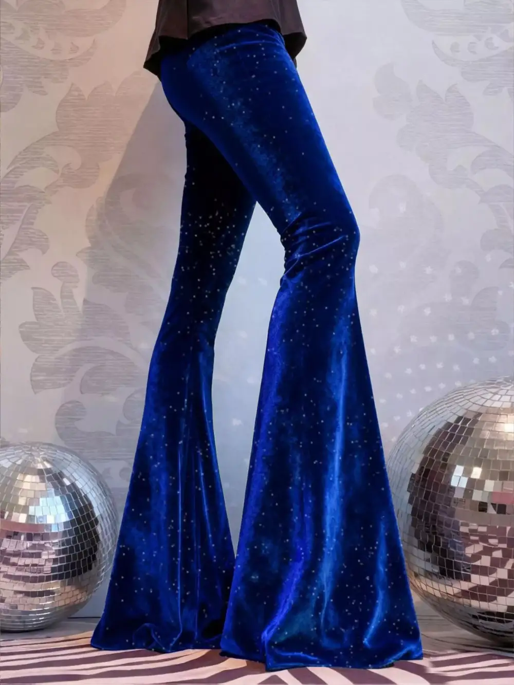 Velvet High Waist Flared Pants