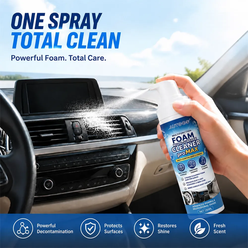 Multi-Purpose Foam Cleaner | Car Interior Leather Cleaning Stain Removal Restoration Daily Maintenance Shine