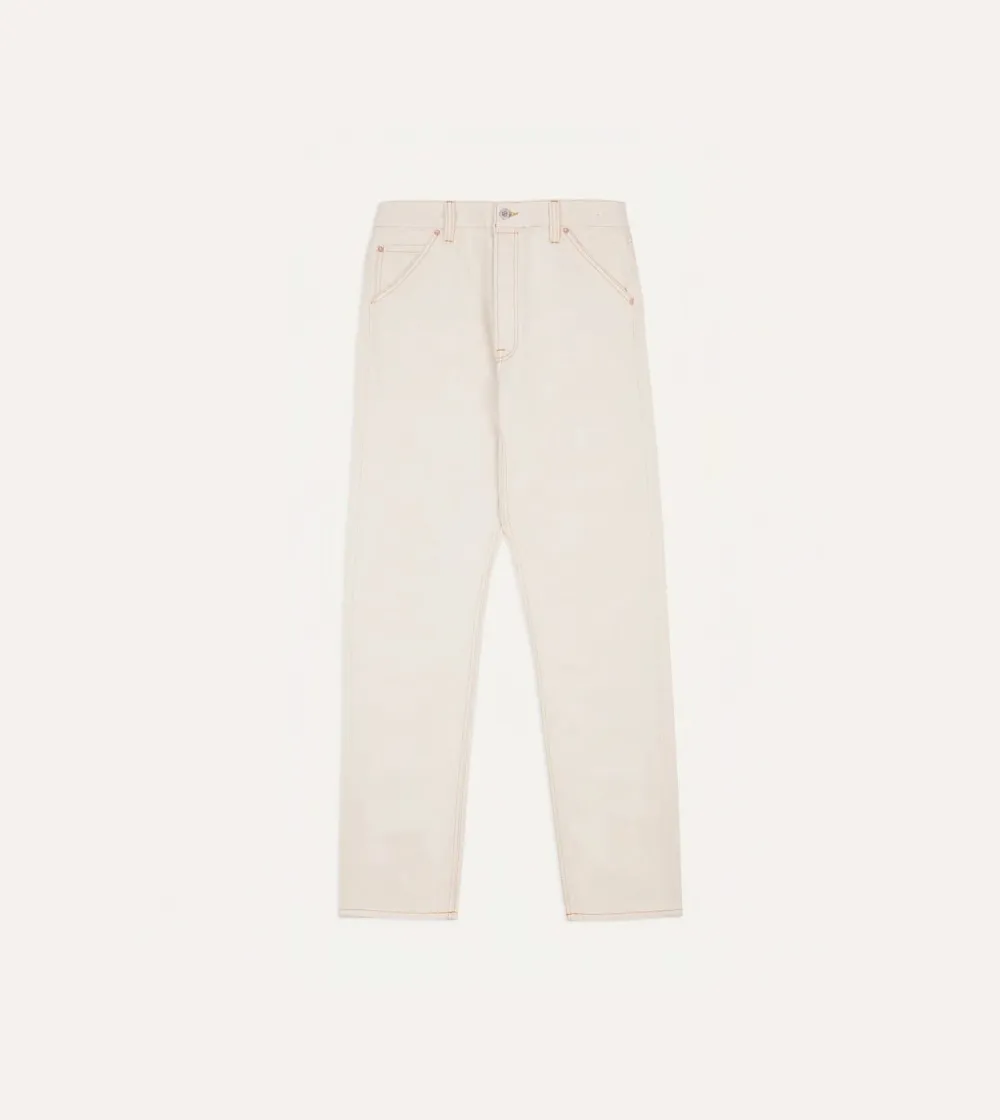 Off White Straight Leg Denim Pants