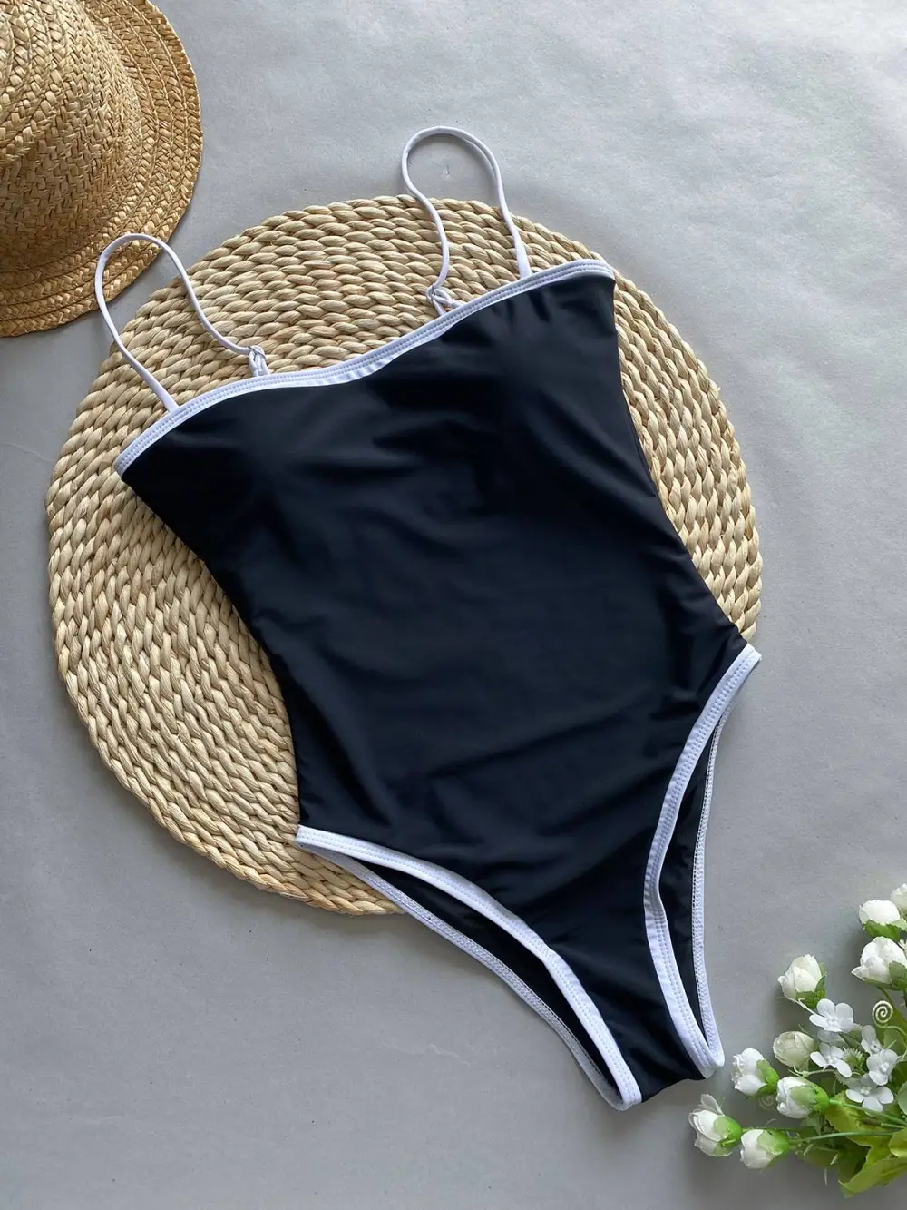 Women’s Contrast One-Piece Cutout Swimsuit