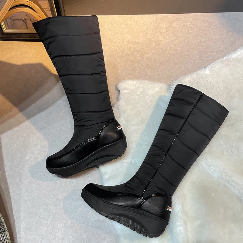 Knee-High Plush Fleece Snow Boots