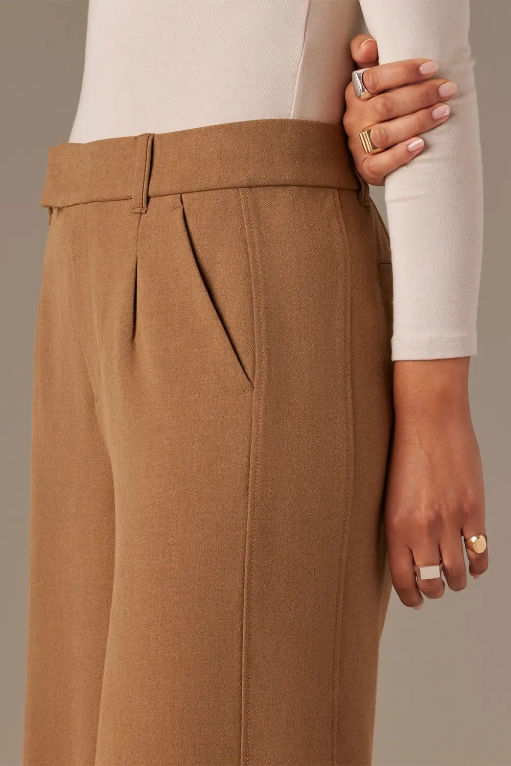 Petite Side Panel Tailored Trousers