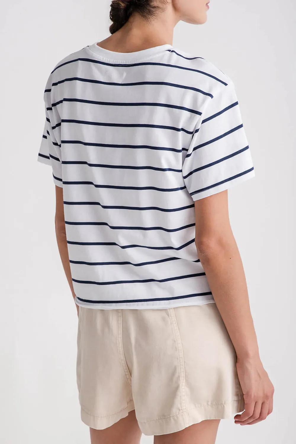 Thread and Supply Katelin Stripe Tee - whitenavy stripe