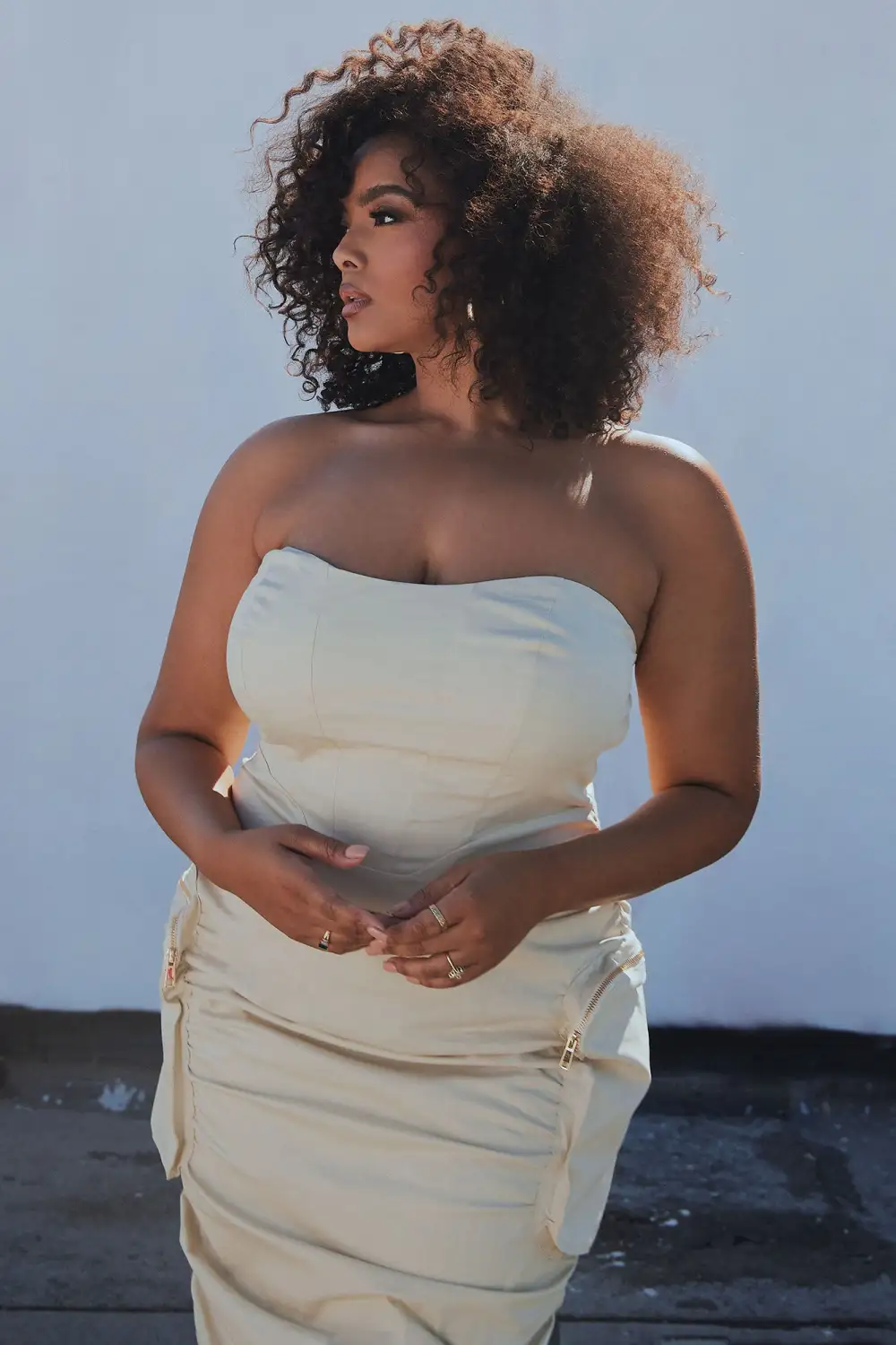 Camila Cargo Midi Dress - Beige