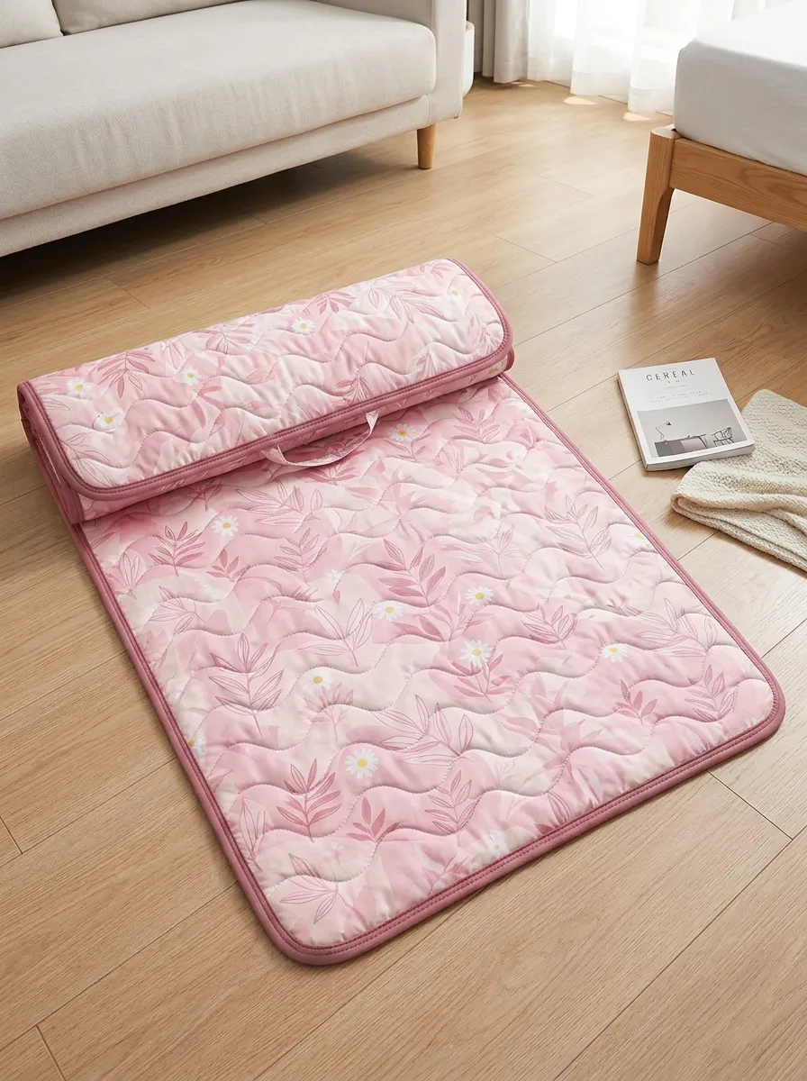 Floral Daisy Botanical Blue Pattern Cooling Mat