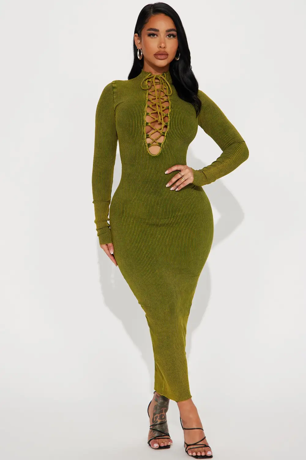 Keep Talkin Midi Dress - Lime