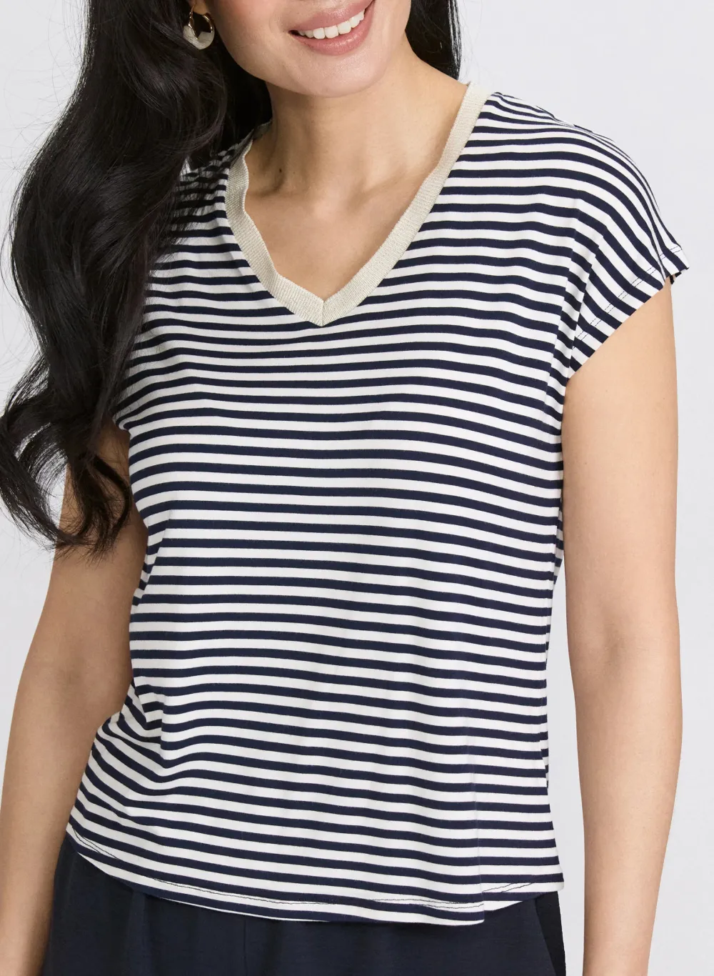 Striped V-Neck Top
