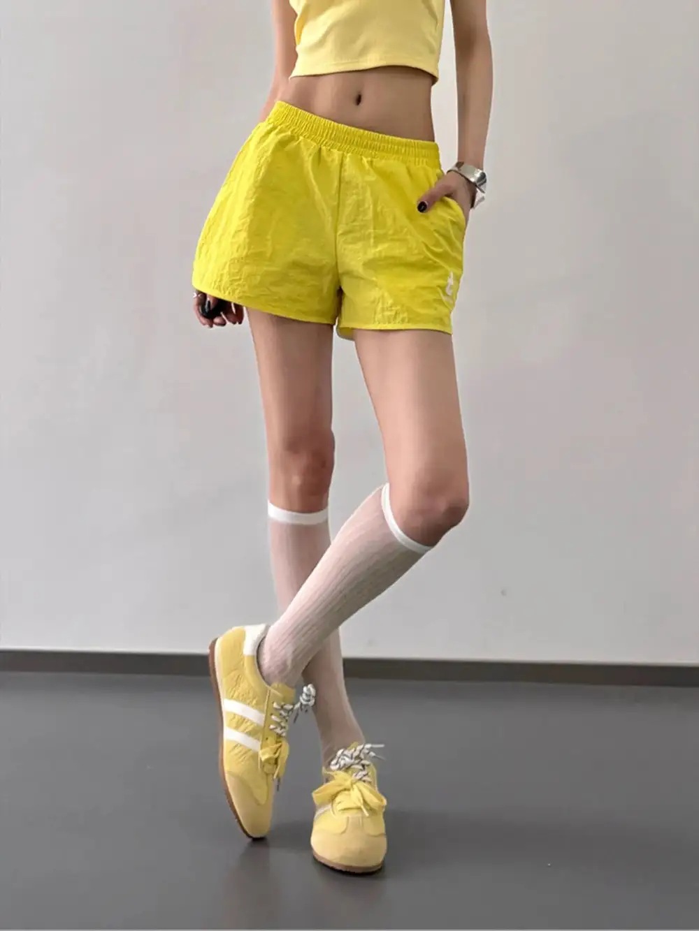 Elastic Waist Cotton Linen Shorts
