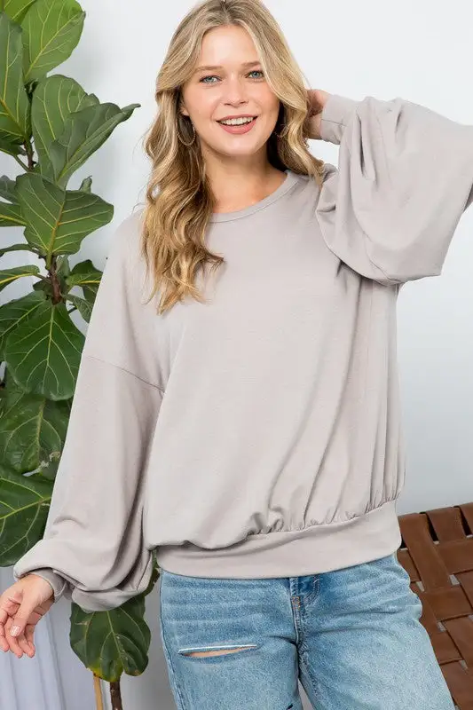 Lola Puffy Sleeve Sweatshirt | URBAN ECHO SHOP