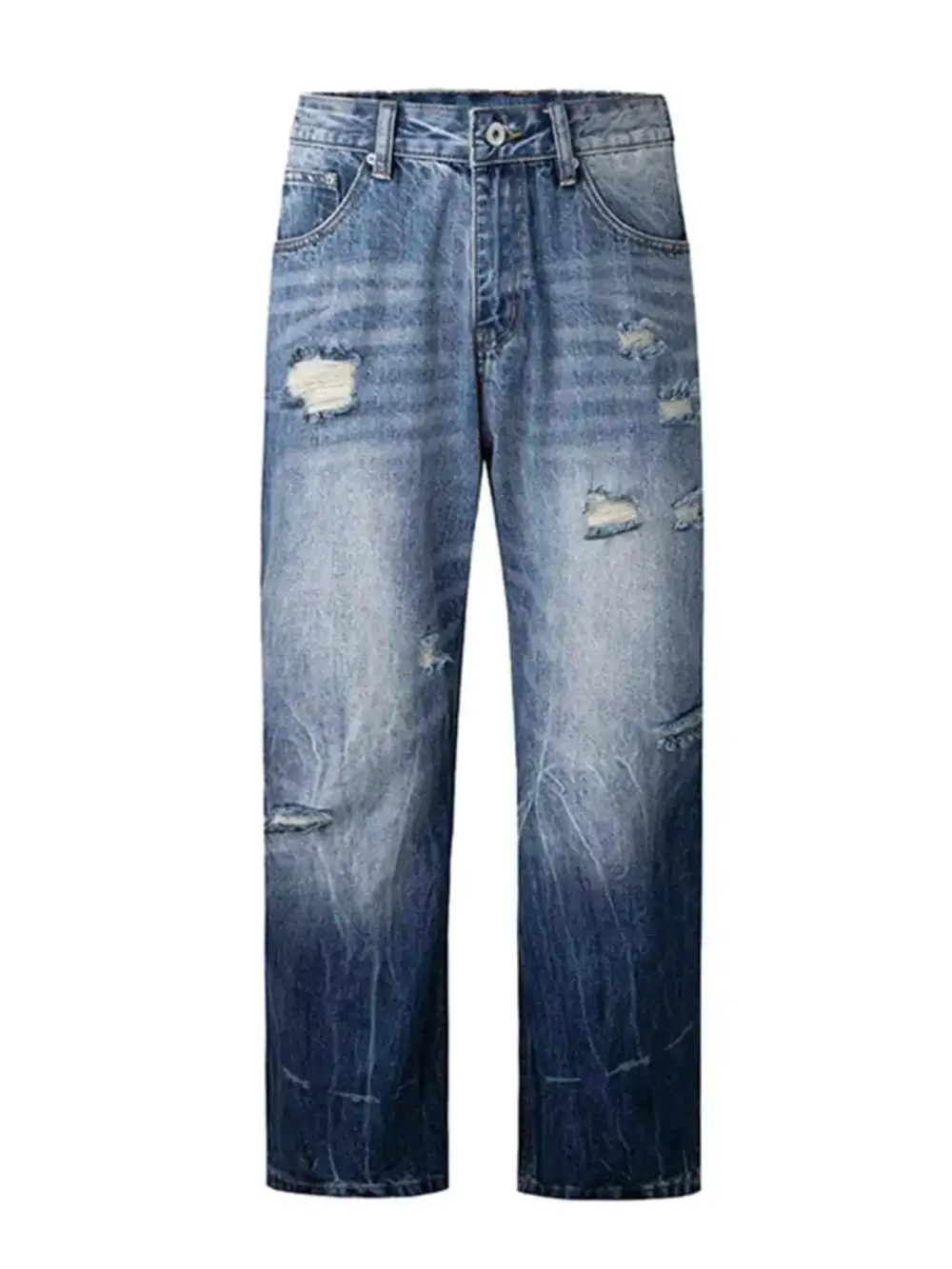 Easywear Distressed Wide Leg Jeans