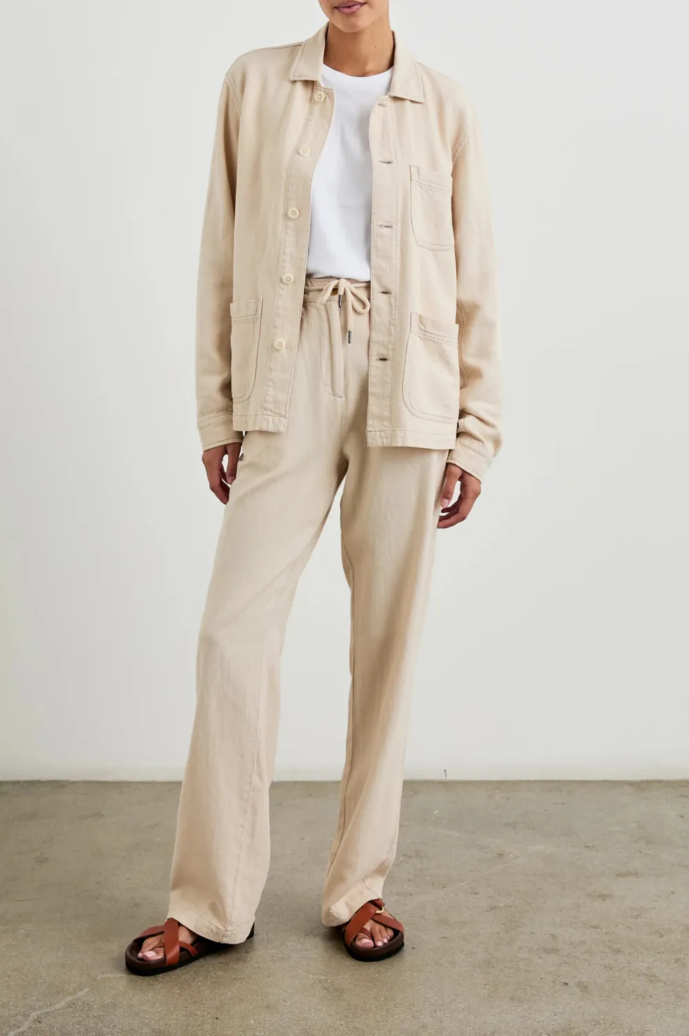 Slim-Fit Cotton And Linen Blended Solid-Color Jacket