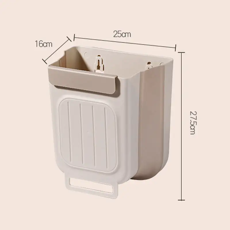 Wall-Mounted Collapsible Kitchen Trash Can – Household Waste Sorting Bin for Cabinet Doors or Walls