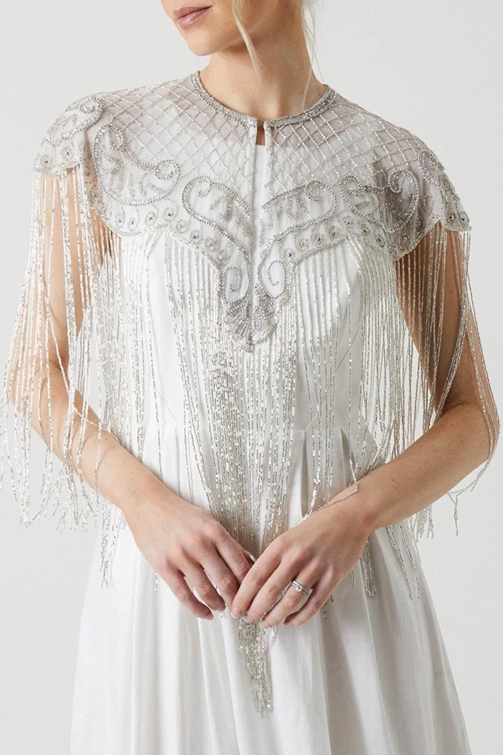 Embellished Bridal Cape Dresses