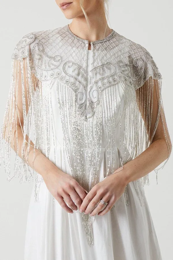 Embellished Bridal Cape Dresses