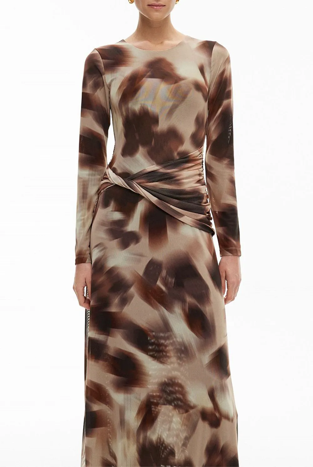 Artistic Print Twisted Dress