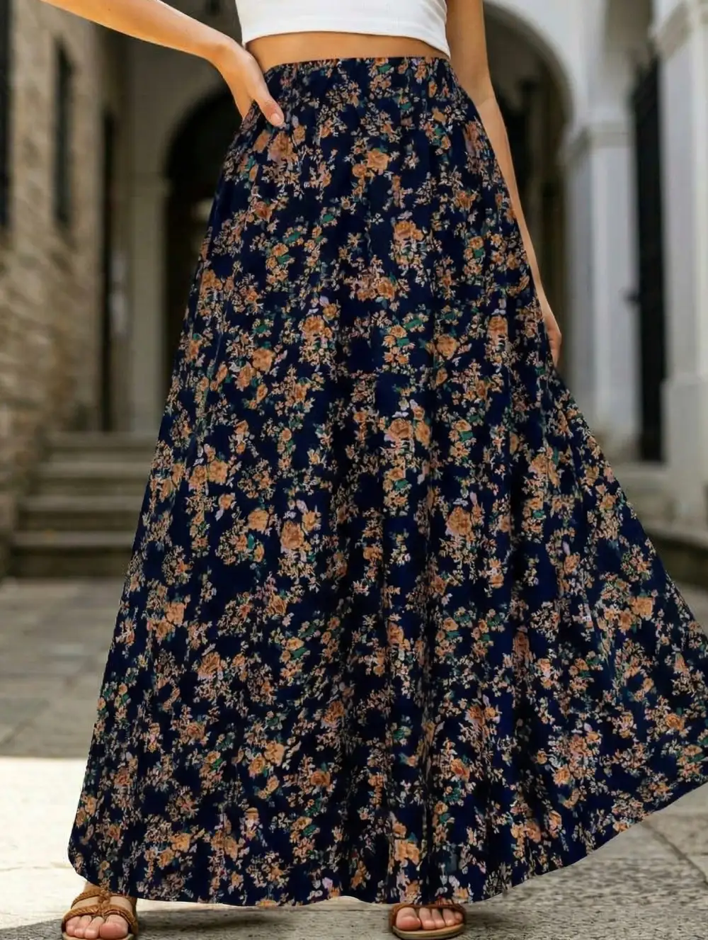 Everyday High Waist Midi Skirt