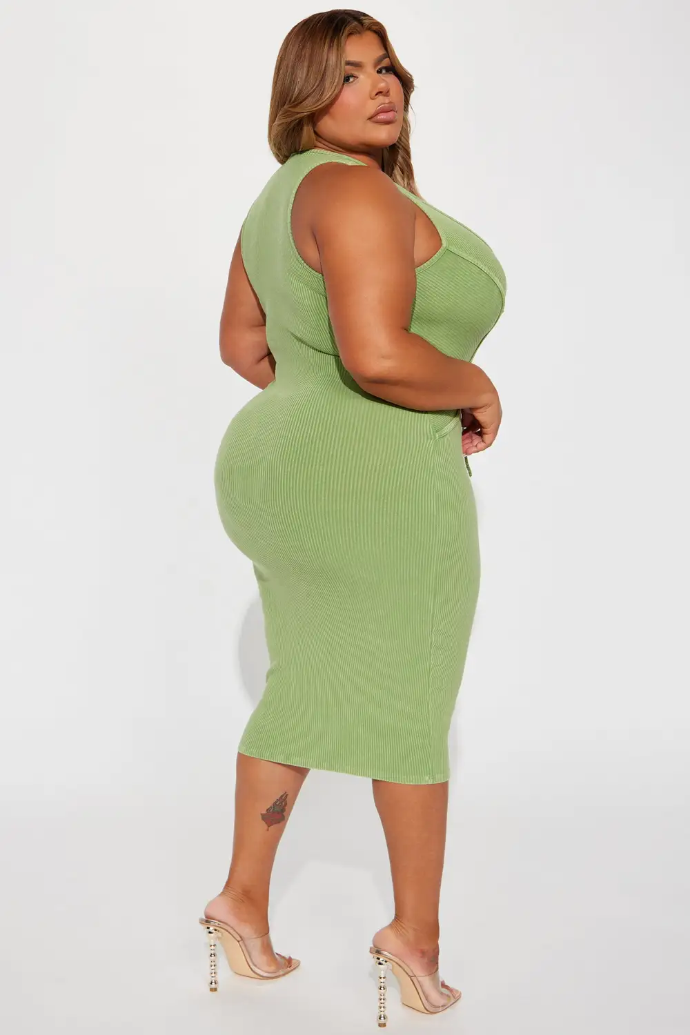 Needing Me Scoop Neck Midi Dress - Green