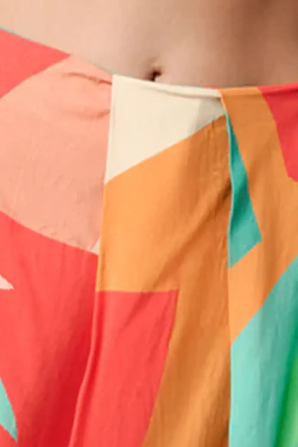 Multicolor Patchwork Halter Crop Top