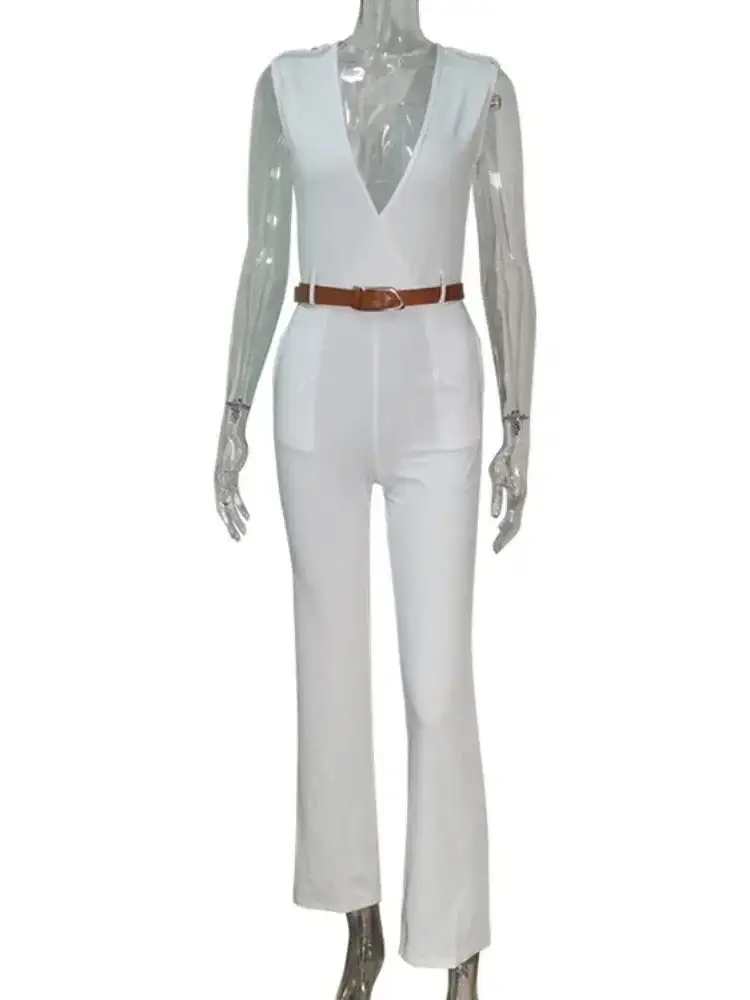Minimalist Tailored V-Neck Jumpsuit