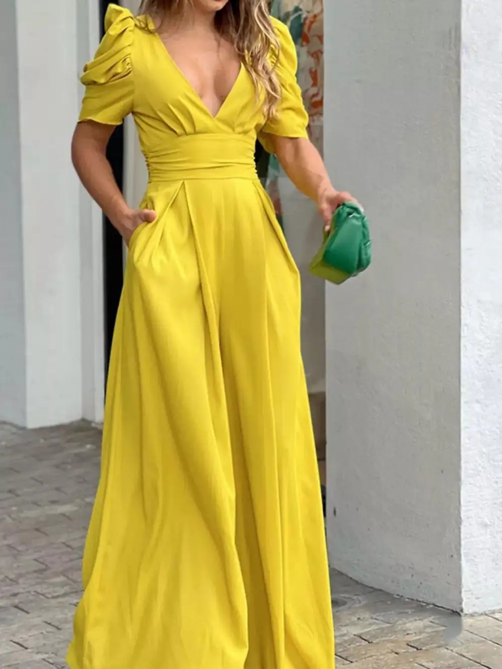 Wide Leg Puff Jumpsuit