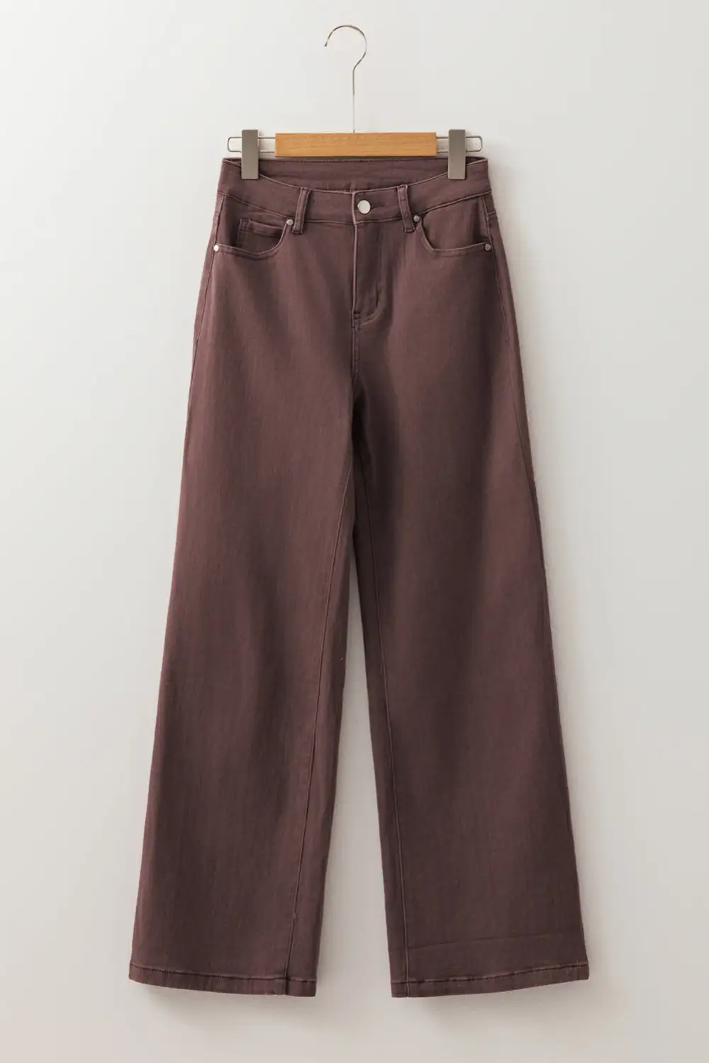 Loose High Waist Straight Solid Jeans