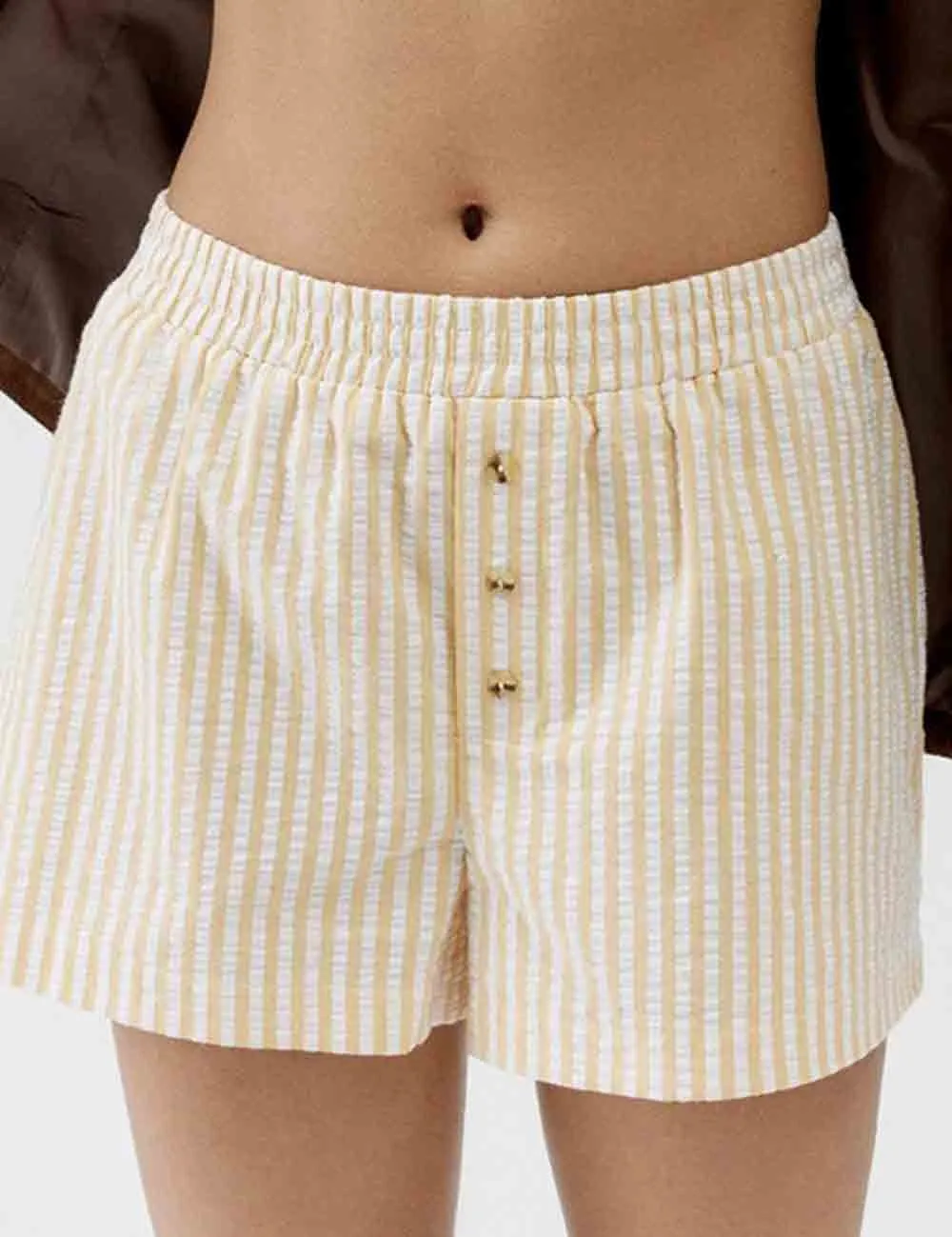 Color Block Stripe Waist Shorts