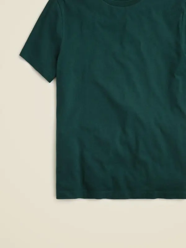 Forest Green Solid Color Crew Neck T-Shirt
