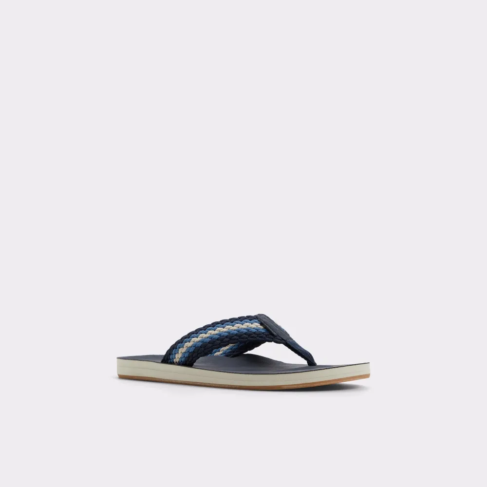 Flat Open Toe Slate Blue Flip Flops