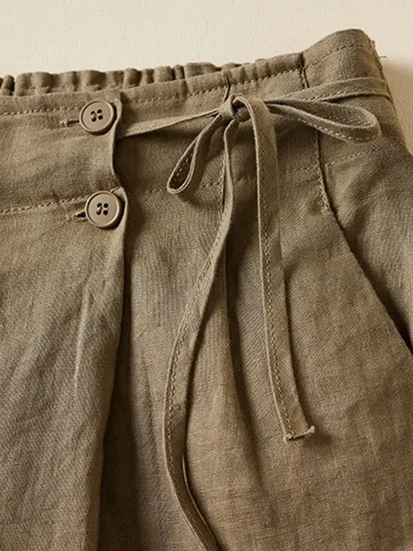 Losse Elasticiteit Effen Kleur Shorts Bodems
