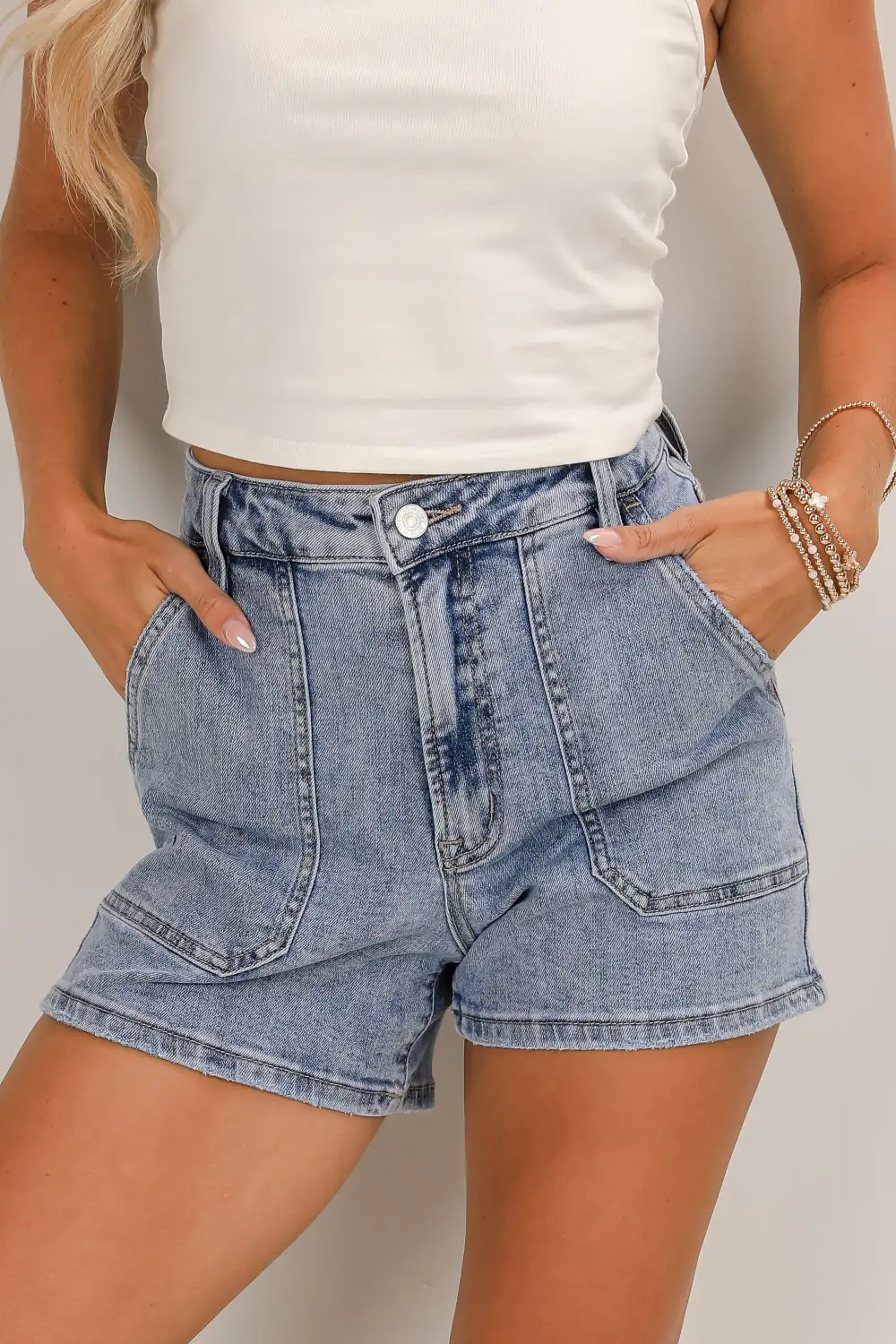 Utility High Rise Pocketed Shorts