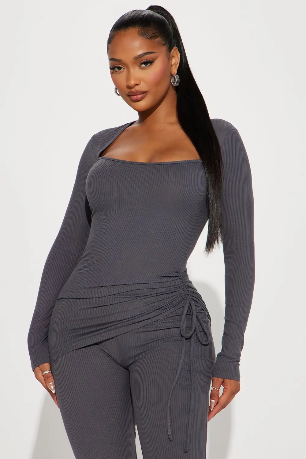 Legally Casual Pant Set - Charcoal