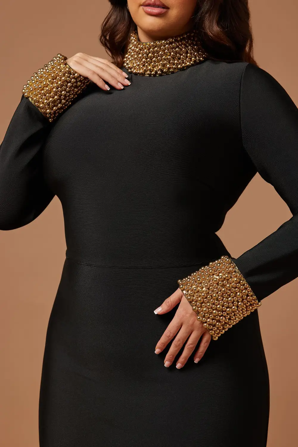 Cleo Embellished Maxi Dress - Black/Gold
