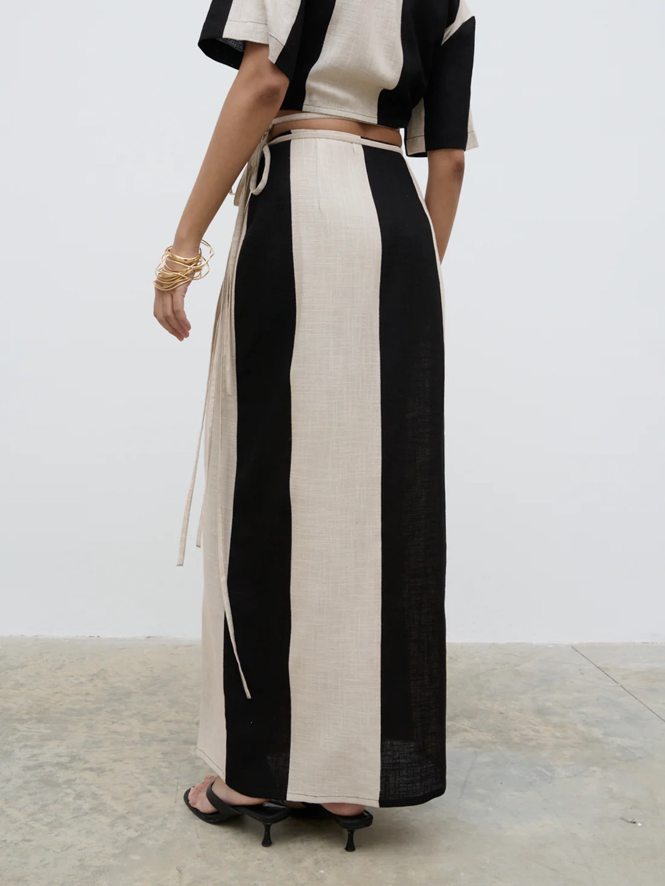 Printed Wrap Maxi Skirt
