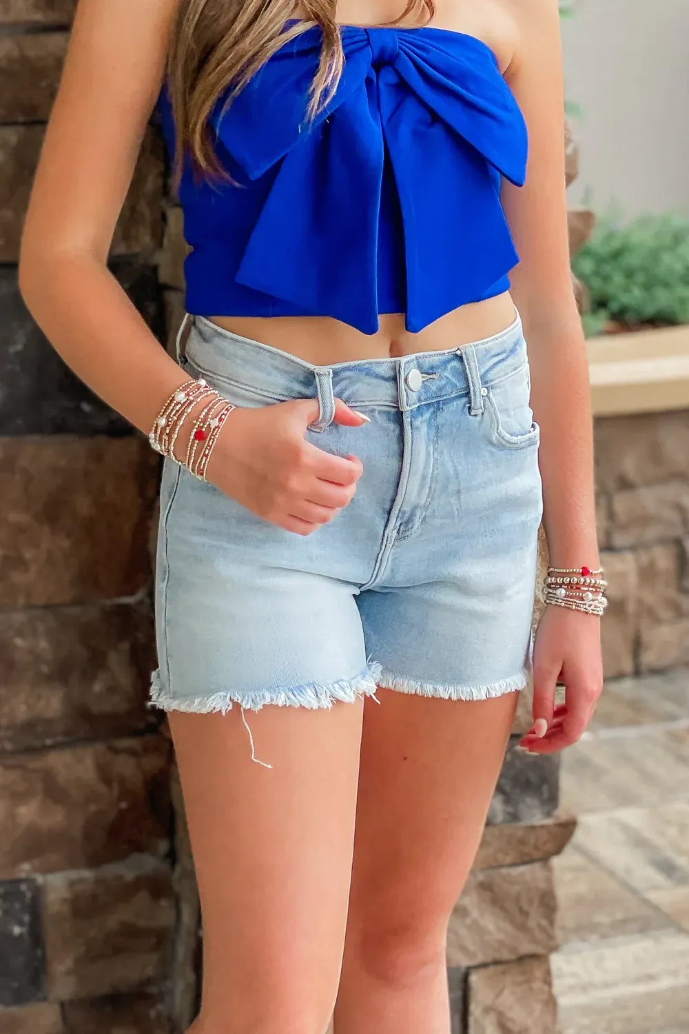 Light Blue Denim Shorts