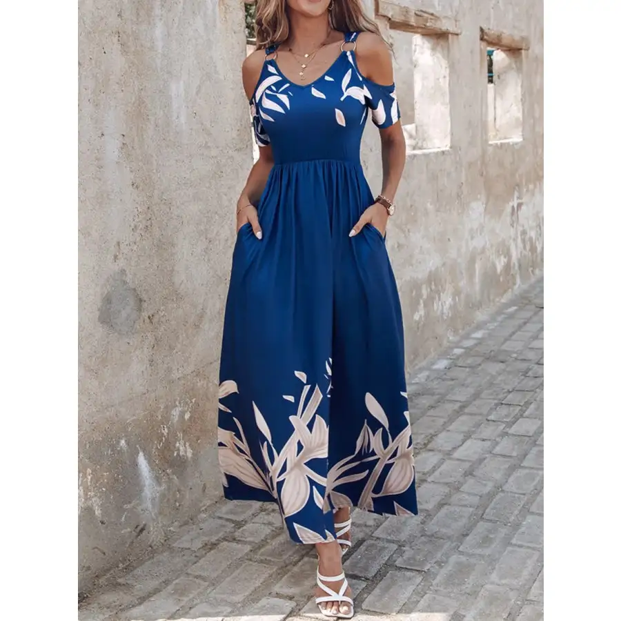 Printed Cold Shoulder Dress